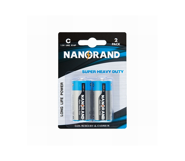 Carbon zinc C battery,2pc/Blister