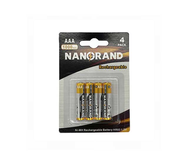 Rechargeable AAA battery,4pcs/Blister